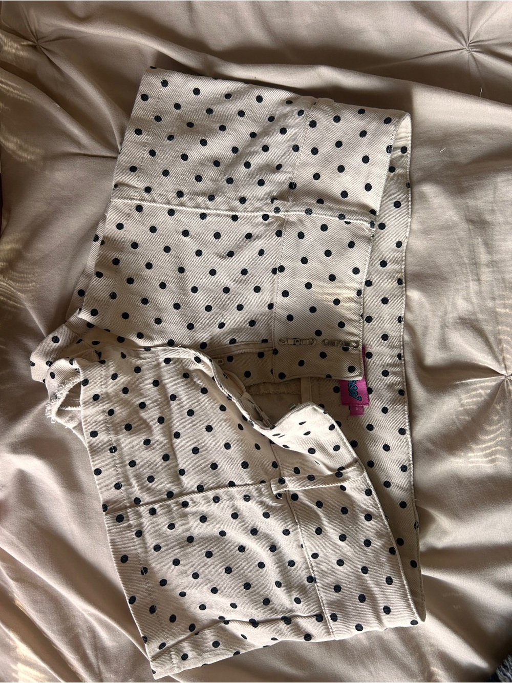 Edikted Cream Polka Dot Shorts